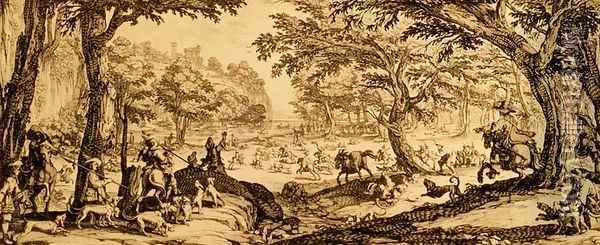 The Great Hunt Oil Painting - Jacques Callot
