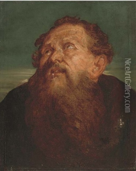The Head Of A Saint Oil Painting - Jan Boeckhorst