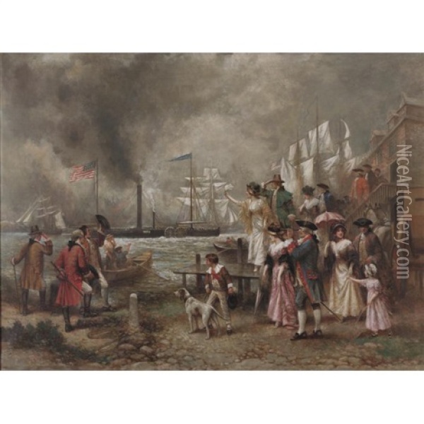 The "clermont"'s First Trip Oil Painting - Edward Percy Moran