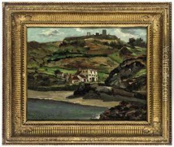 Bouley Bay, Jersey Oil Painting - Auguste Henri Musin