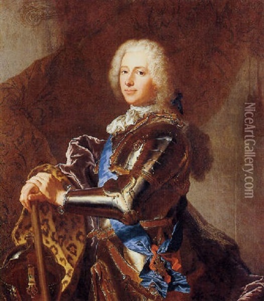Portrait Of Paul-hyppolite De Beauvillier, Ducde Saint-aignan Oil Painting - Hyacinthe Rigaud
