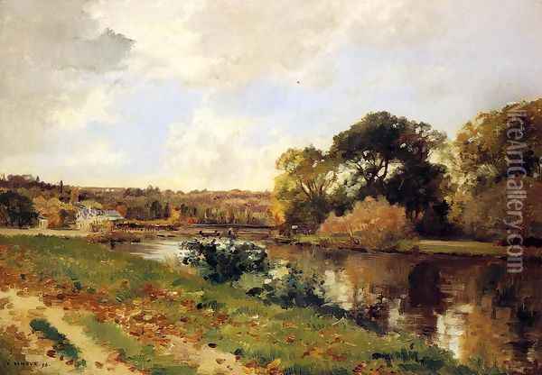Autumn Landscape Oil Painting - Pierre-Emmanuel Damoye