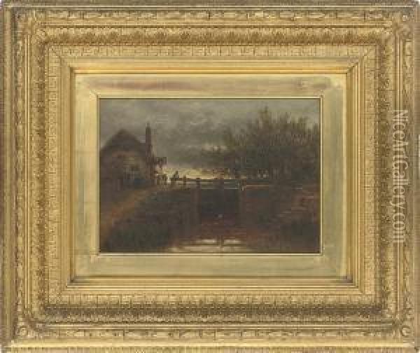 The Lock Gate Oil Painting - William Pitt