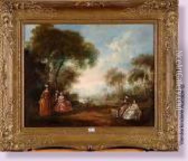 Scenes Galantes Dans Un Parc Oil Painting - Jean-Baptiste Joseph Pater
