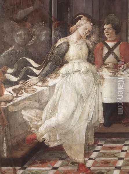 Herod's Banquet (detail-1) 1452-65 Oil Painting - Fra Filippo Lippi