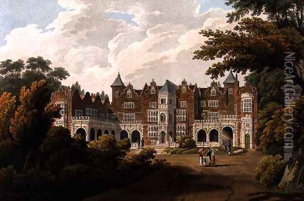 Holland House, the seat of the Right Honourable Lord Holland, engraved by R. Havell and Son Oil Painting - J.C. Smith