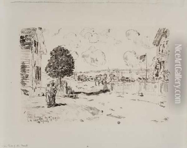 The Court, Gloucester Oil Painting - Frederick Childe Hassam