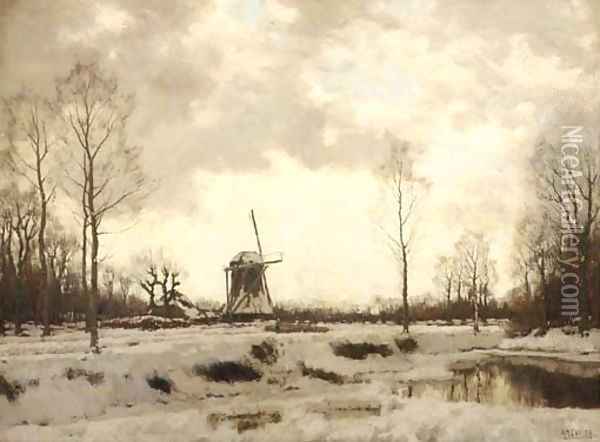 Homeward bound in winter Oil Painting - Arnold Marc Gorter
