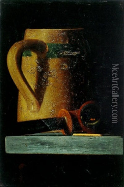 Beer Mug And Pipe Oil Painting - John Frederick Peto