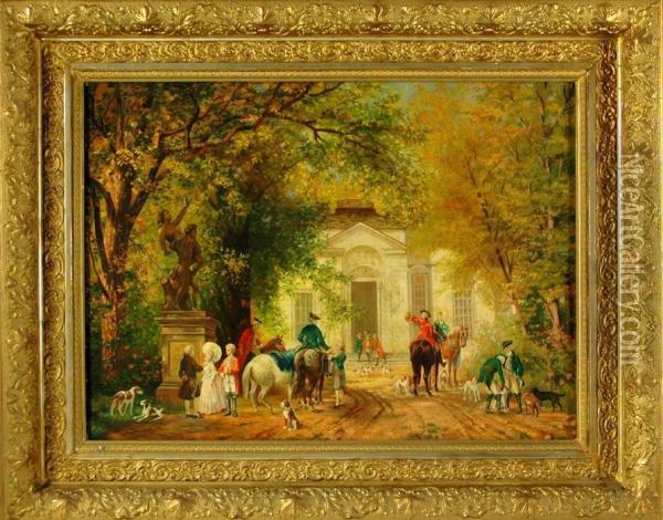 Hunting Manor Oil Painting - Johann Friedrich Hennings