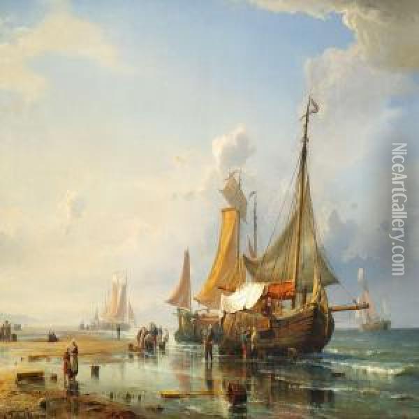 From The Dutch Coast Oil Painting - C. F. Sorensen