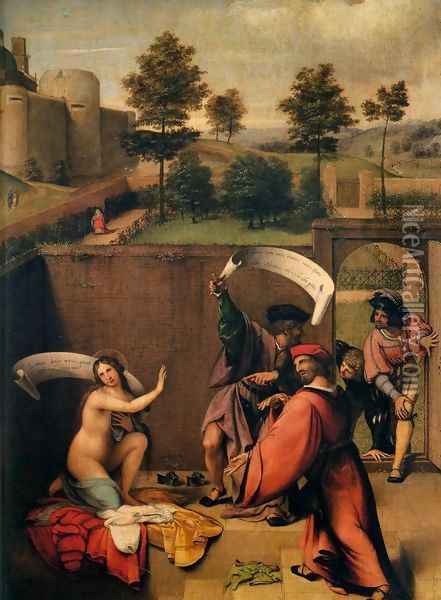 Susanna and the Elders 2 Oil Painting - Lorenzo Lotto