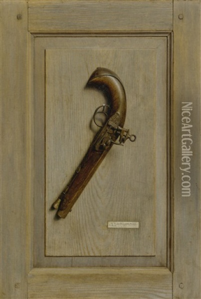 The Old Flintlock (the Old Horse Pistol) Oil Painting - Jefferson David Chalfant