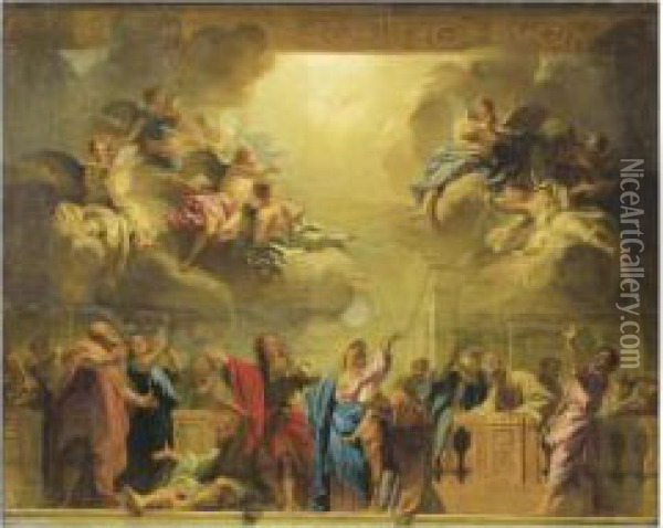 La Pentecote Oil Painting - Jean-baptiste Jouvenet