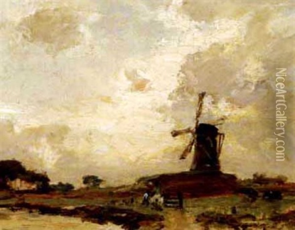 Old Mill Veere, Holland Oil Painting - James Campbell Noble