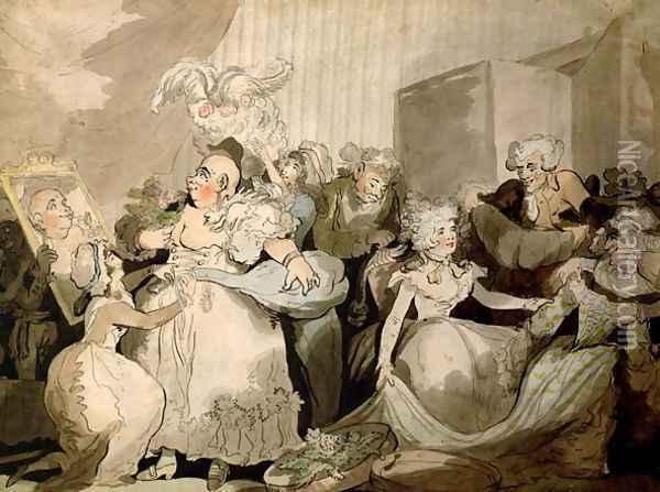 Dressing for the Masquerade Oil Painting - Thomas Rowlandson