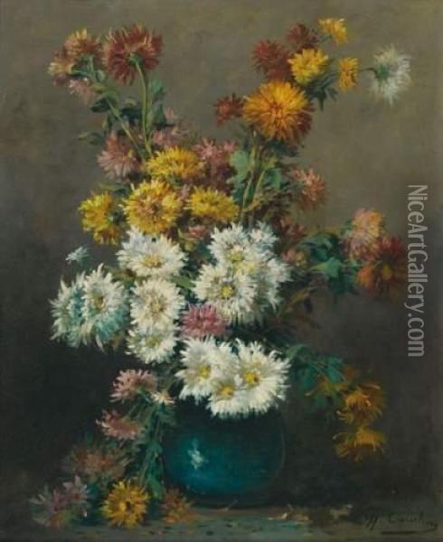 Bouquet De Fleurs Blanches Oil Painting - Eugene Henri Cauchois