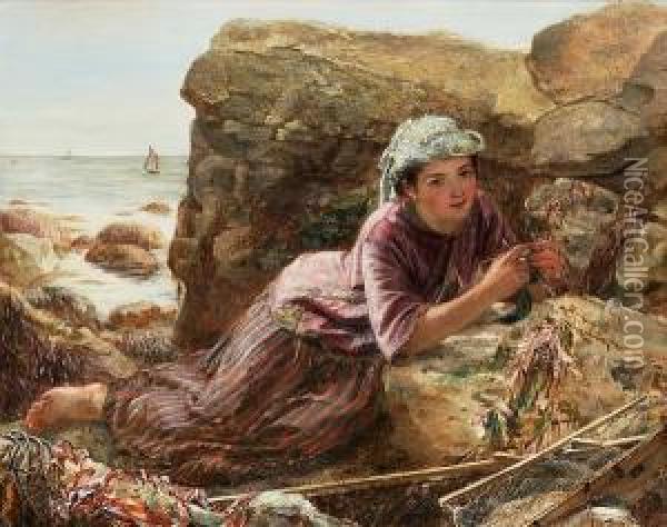 Waiting For The Tide Oil Painting - Arthur Howes Weigall