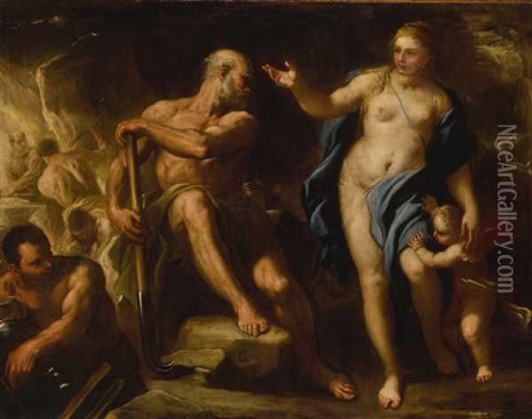 Venus At Vulcan's Forge Oil Painting - Luca Giordano