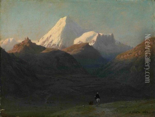 Mountain Landscape Oil Painting - Lev Felixovich Lagorio