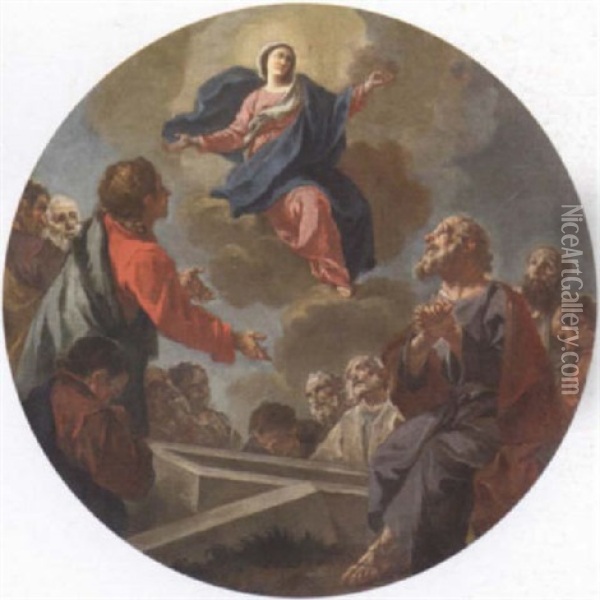 The Assumption Of The Virgin Oil Painting - Giuseppe Antonio Petrini