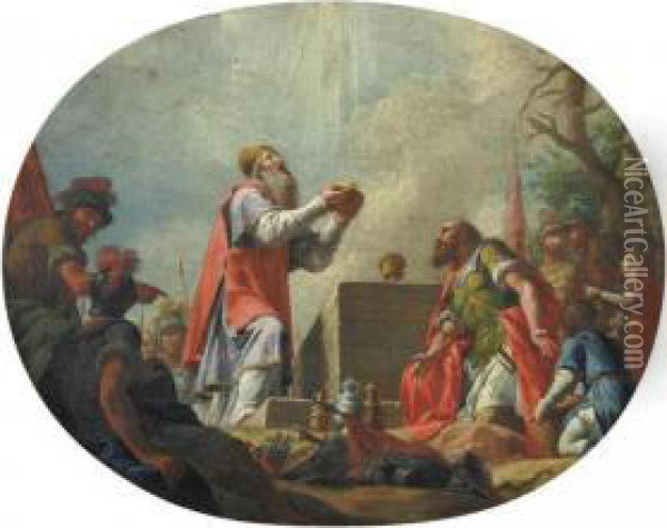 Sacrificio Di Melchisedec Oil Painting - Vincenzo Angelo Orelli