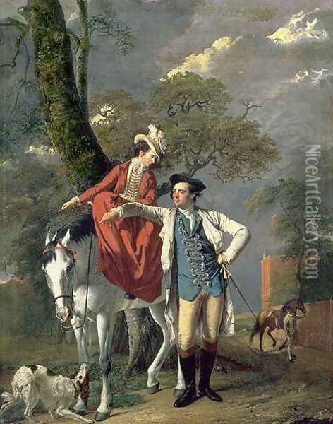 Mr. and Mrs. Thomas Coltman, c.1770-72 Oil Painting - Josepf Wright Of Derby