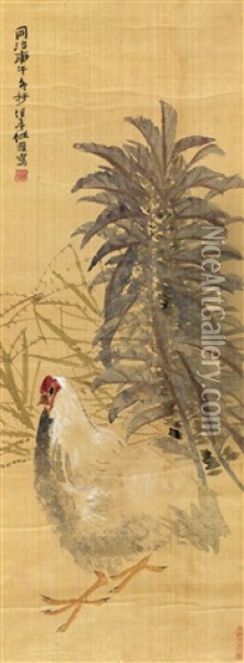 Cock Oil Painting -  Ren Bonian