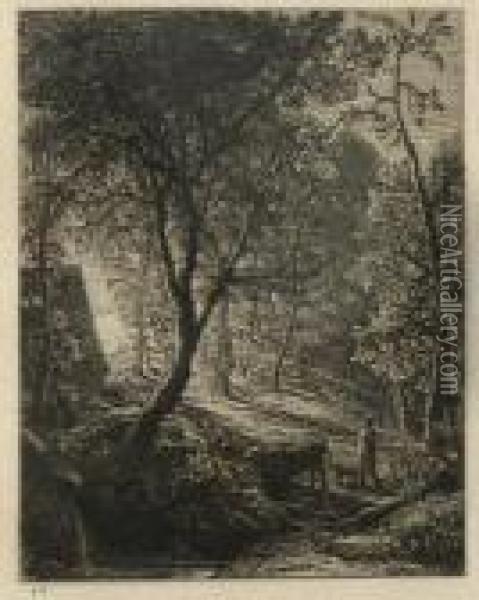 The Herdsman's Cottage Or Sunset Oil Painting - Samuel Palmer