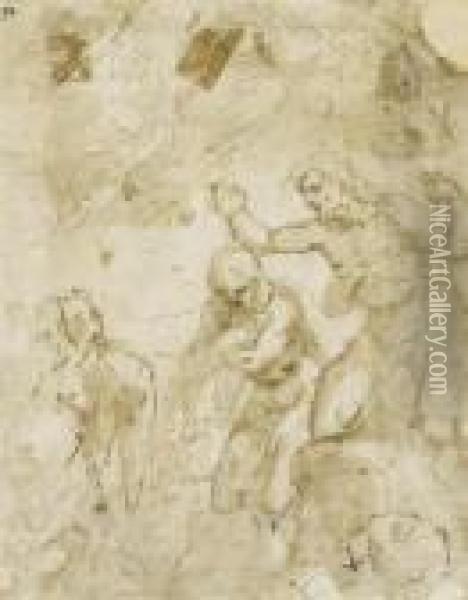 The Baptism Of Jesus In The Jordan Oil Painting - Correggio, (Antonio Allegri)