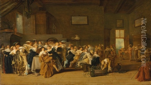 A Merry-making Party Oil Painting - Dirck Hals