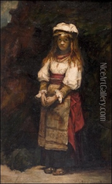 Maalaistytto (a Country Girl) Oil Painting - Leon Francois Comerre
