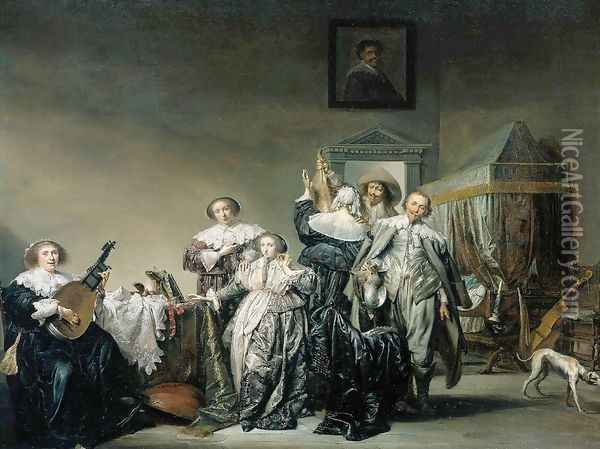 Galant Company Oil Painting - Pieter Codde