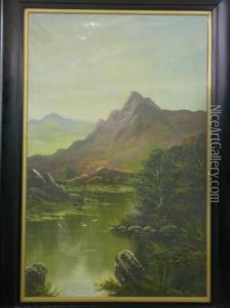 Highland Loch Scenes Oil Painting - James Ward