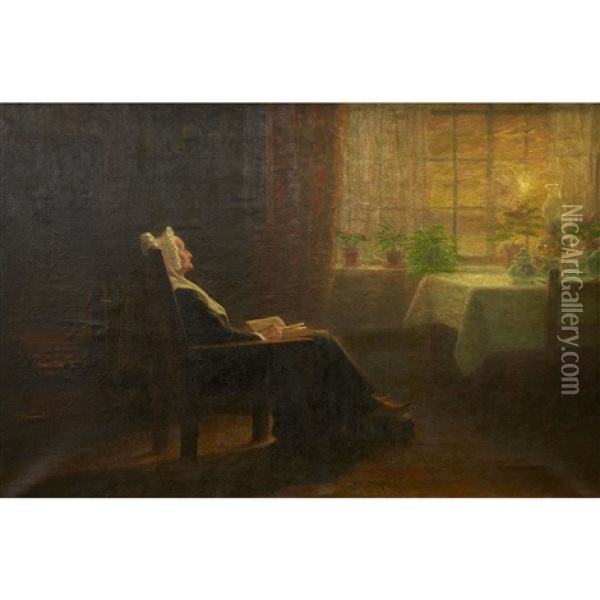Dutch Woman Reading Oil Painting - John Wycliffe Lewis Forster