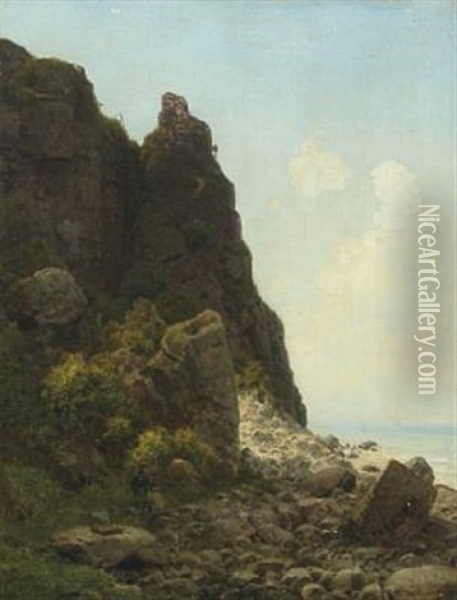 View From Jons Kapel, Bornholm Oil Painting - Georg Emil Libert
