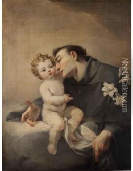 Santantonio Con Bambino Oil Painting - Filippo Pedrini