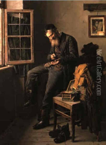 The Old Merchant Oil Painting - Isidor Kaufmann