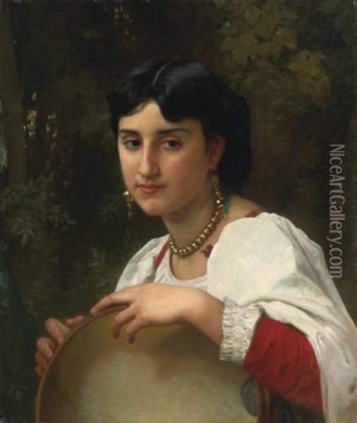 Italienne Au Tambourin Oil Painting - William-Adolphe Bouguereau