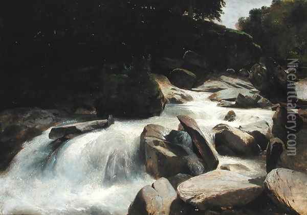 River Study, c.1846-50 Oil Painting - Alexandre Calame