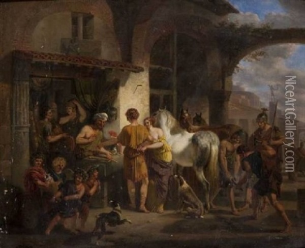 Le Marechal-ferrant Romain Oil Painting - Jean-Louis Demarne