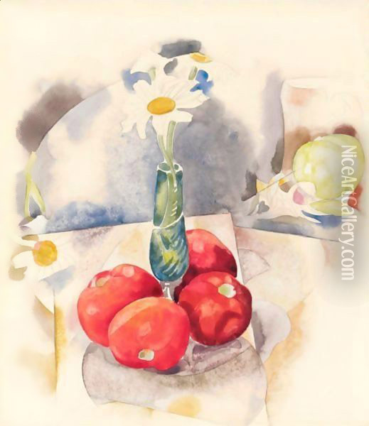 Daisies And Tomatoes Oil Painting - Charles Demuth