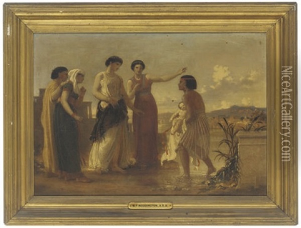 The Finding Of Moses Oil Painting - William Frederick Woodington