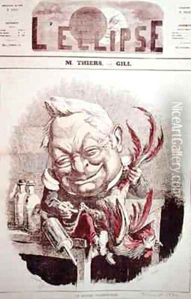 Caricature of Adolphe Thiers 1797-1877 from LEclipse Oil Painting - Andre Gill