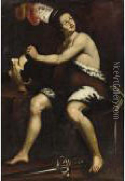 David With The Head Of Goliath Oil Painting - Michelangelo Merisi Da Caravaggio