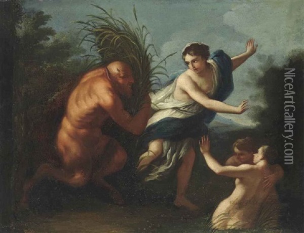 Pan And Syrinx Oil Painting - Louis de Boulogne the Younger