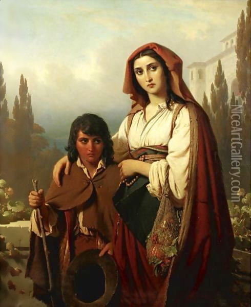 A Mother's Hope Oil Painting - Konstantin Johannes Franz Cretius