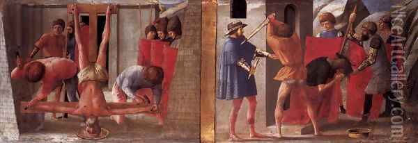 Predella panel from the Pisa Altar Oil Painting - Masaccio (Tommaso di Giovanni)