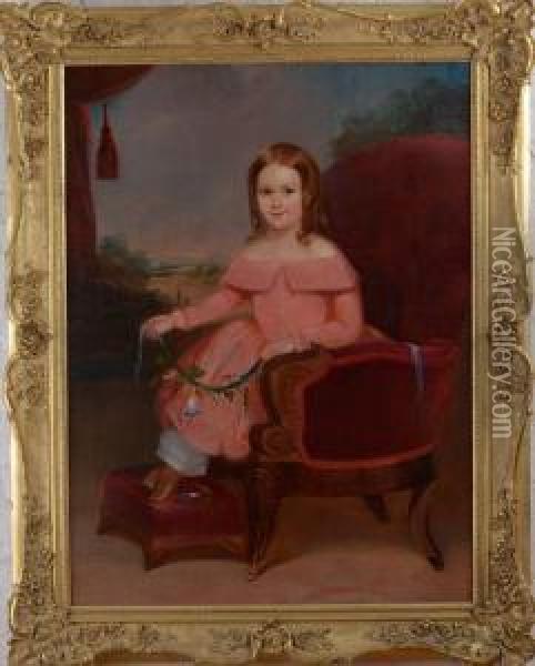 Portrait Ofa Girl Oil Painting - Charles Osgood