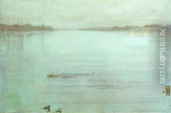 Nocturne- Blue and Silver Oil Painting - James Abbott McNeill Whistler